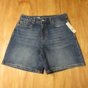 NO BOUNDARIES Relaxed Denim Shorts Sz 0 w/ 7" Inseam Blue Stretch Jean Jorts NWT